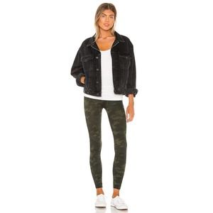 SPANX Look At Me Now Seamless Leggings Green Camo Size Medium High Rise Slimming